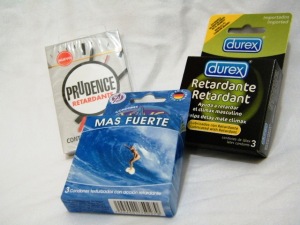 Tres diferentes condones retardantes en supercondon.com.mx Durex retardante, Prudence Retardante, Vive Más Fuerte retardante